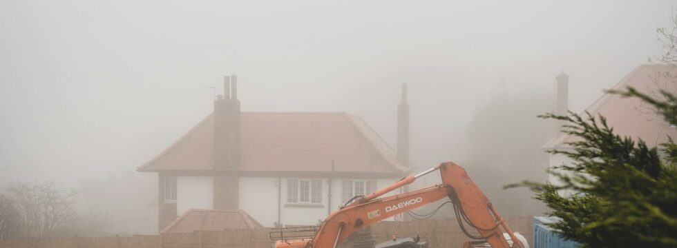 UK self build house under construction financed by staged mortgage drawdowns