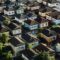 Building first property portfolio UK - aerial view suburban houses