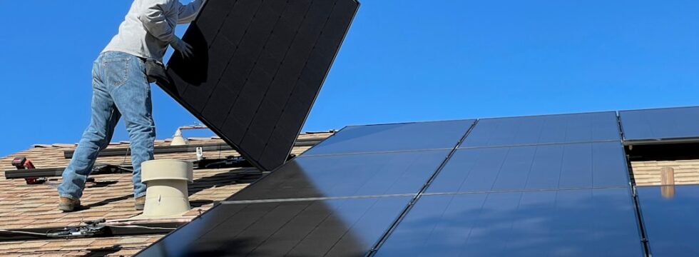 Green Mortgage UK Green mortgage UK - solar panel installation on house roof