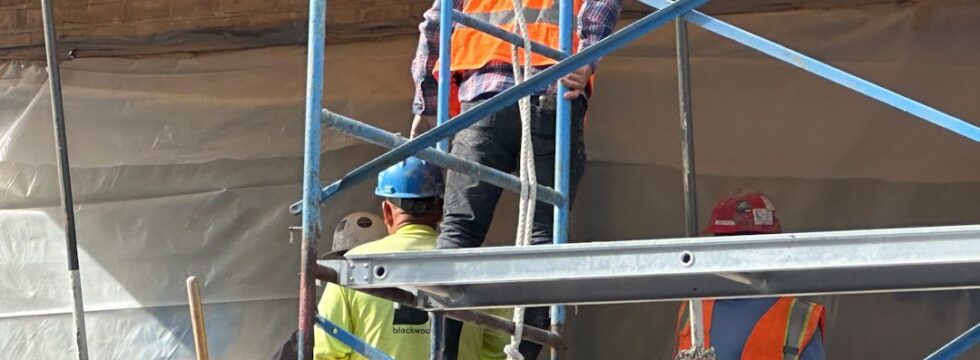 Semi-commercial bridging loan shop flat refurbishment - construction scaffolding