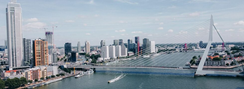 Bridging Loans Netherlands - Rotterdam Skyline Bridging loans Netherlands: Erasmus Bridge and the Rotterdam skyline