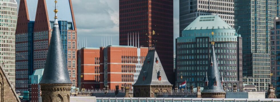 International Bridging Loans - The Hague Skyline International bridging loans: skyline of historic towers and modern skyscrapers in The Hague